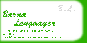 barna langmayer business card